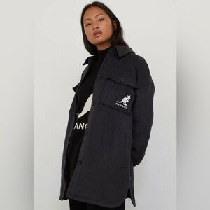 Kangol X H&M Oversized Shirt Jacket, size M